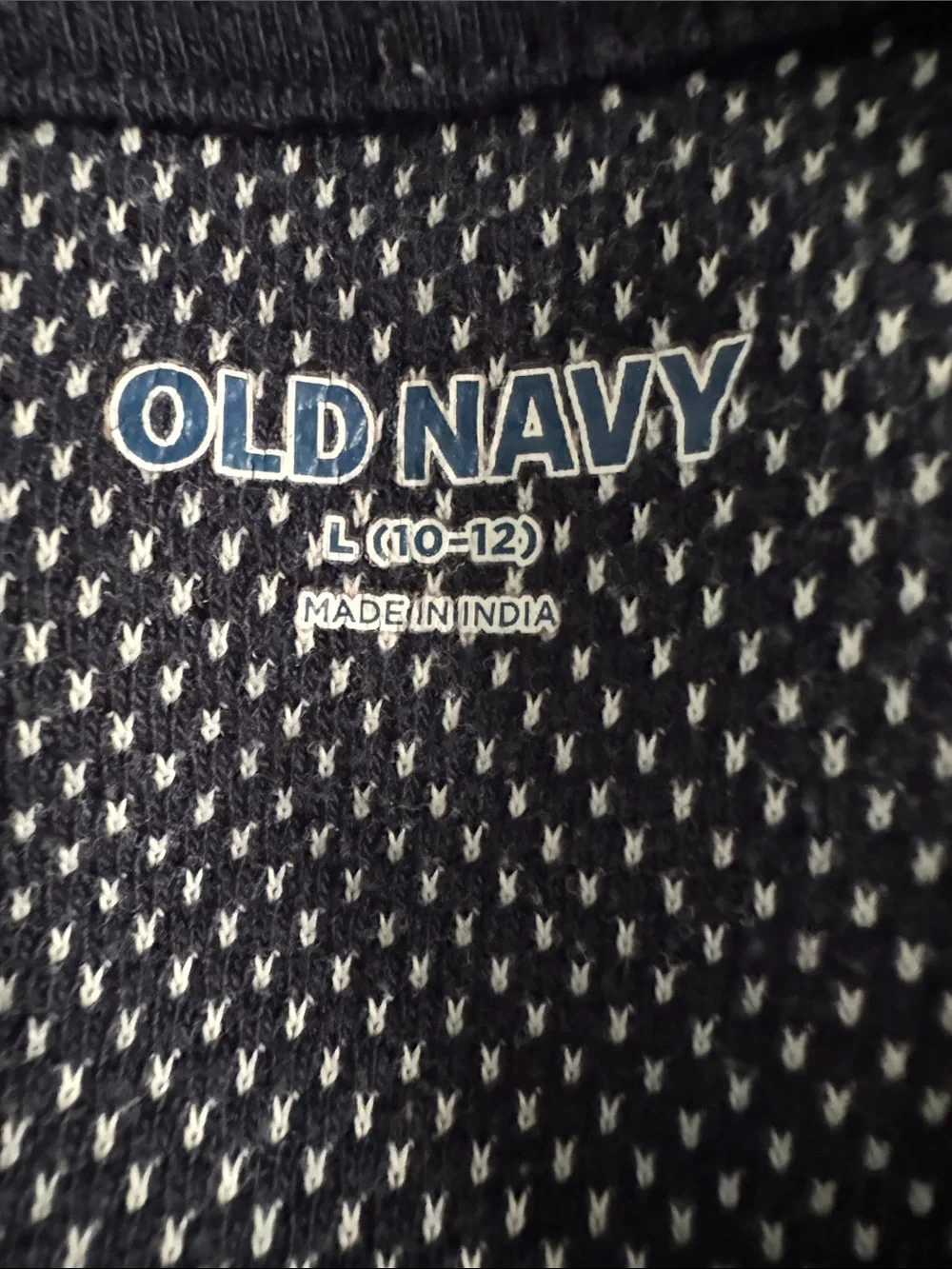 Old Navy Boys Navy and White Micro‑Pattern Polo